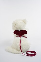 Glipet Melek Kanatlı Kedi Göğüs Tasması Bordo - Thumbnail