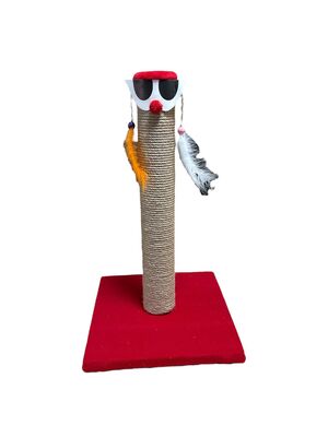 Glipet - Glipet Palyaço Kedi Tırmalama Kırmızı 45 Cm