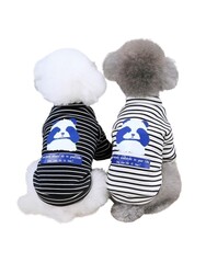 Glipet Panda Çizgili Köpek Kazağı Beyaz XL - Thumbnail