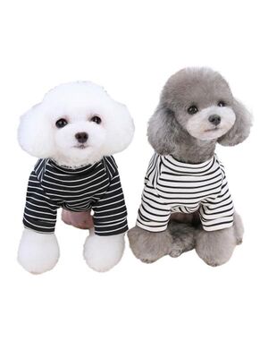 Glipet - Glipet Panda Çizgili Köpek Kazağı Siyah S