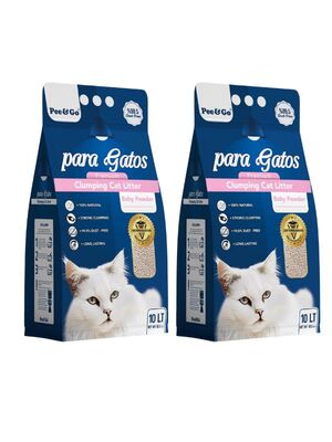 Glipet - Glipet Paragatos Bebek Pudralı İnce Taneli Kedi Kumu 10 LT 2'li Paket