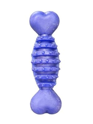 Glipet - Glipet Plastik Halter Dikenli Kemik Köpek Oyuncağı 12cm Mavi