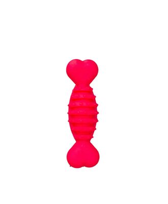 Glipet - Glipet Plastik Halter Dikenli Kemik Köpek Oyuncağı 12cm Pembe