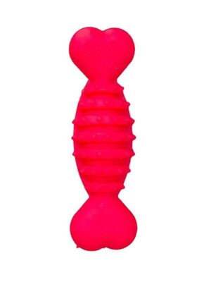 Glipet - Glipet Plastik Halter Dikenli Kemik Köpek Oyuncağı 12cm Pembe