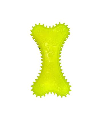 Glipet - Glipet Plastik Kavak Kemik Dikenli Dev Köpek Oyuncağı 18cm Sarı