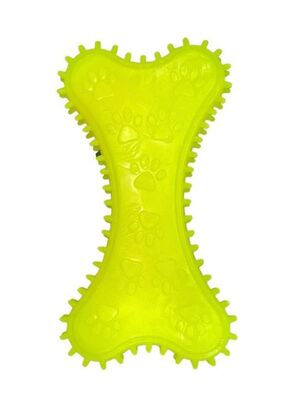 Glipet - Glipet Plastik Kavak Kemik Dikenli Dev Köpek Oyuncağı 18 cm Sarı