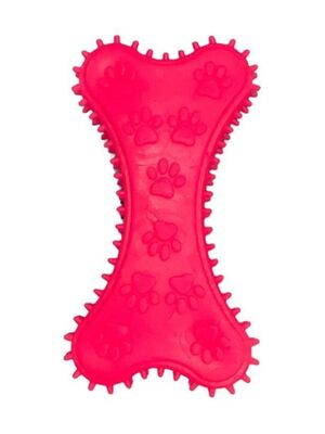 Glipet - Glipet Plastik Kavak Kemik Dikenli Köpek Oyuncağı 12 cm Pembe