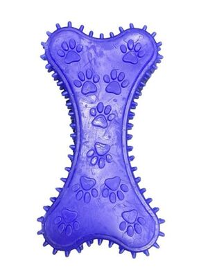 Glipet - Glipet Plastik Kavak Kemik Dikenli Küçük Köpek Oyuncağı 10 cm Mavi