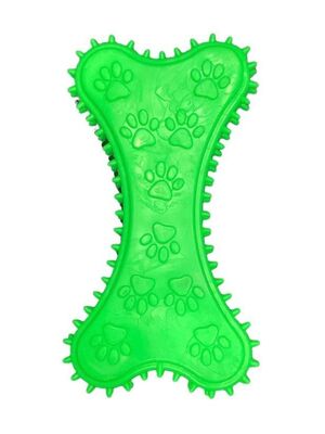 Glipet - Glipet Plastik Kavak Kemik Dikenli Küçük Köpek Oyuncağı 10 cm Yeşil