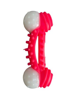 Glipet - Glipet Plastik Kemik Dental Topuzlu Küçük Köpek Oyuncağı 12cm Pembe