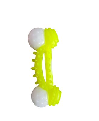 Glipet - Glipet Plastik Kemik Dental Topuzlu Küçük Köpek Oyuncağı 12cm Sarı