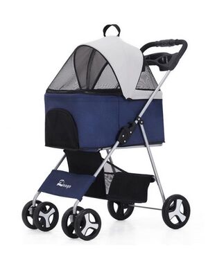 Glipet - Glipet Porto Kedi Köpek Arabası 40x80x98 Cm Siyah