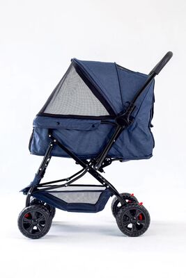 Glipet - Glipet Prag Kedi Köpek Arabası 61x75x105 Cm Mavi