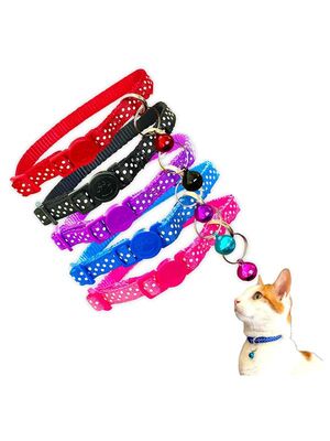 Glipet - Glipet Puantiyeli Kedi Boyun Tasması 1x19 cm Pembe