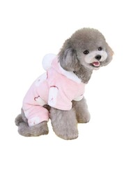 Glipet Puppy Desenli Polar Köpek Kıyafeti Pembe S - Thumbnail