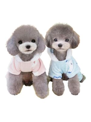 Glipet - Glipet Puppy Desenli Polar Köpek Kıyafeti Turkuaz S