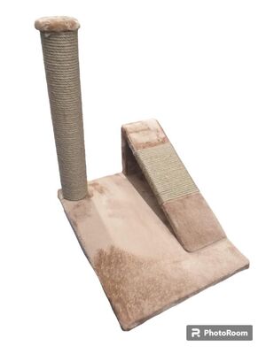 Glipet - Glipet Rampalı Jut Ipli Kedi Tırmalama 30*35*40 Cm - Sütlü Kahverengi