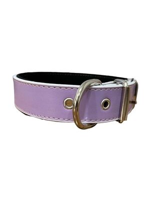 Glipet - Glipet Rugan Yumuşak Dokulu Köpek Boyun Tasması Lila 2,5x40 Cm