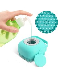 Glipet Şampuan Hazneli Silikon Kedi Köpek Masaj Duş Fırçası - Thumbnail