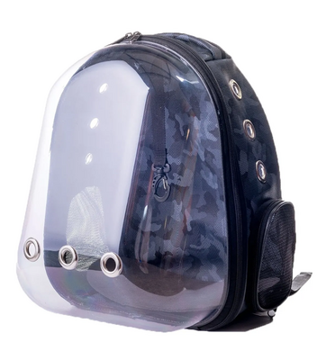 Miapet - Miapet Şeffaf Astronot Kedi Köpek Taşıma Çantası 42X22X33 Cm Kamuflaj Siyah