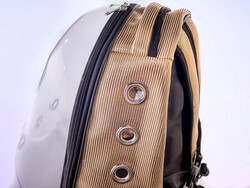 Glipet Şeffaf Astronot Kedi Köpek Taşıma Çantası 42X22X33 Cm Gold Fitilli - Thumbnail