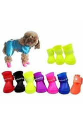 Glipet Silikon Su Geçirmez Köpek Ayakkabısı 4'lü Paket MOR M - Thumbnail