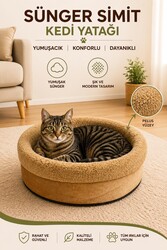 Glipet Sünger Simit Kedi Köpek Yatağı Kahverengi - Thumbnail