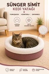 Glipet Sünger Simit Kedi Köpek Yatağı Mor - Thumbnail