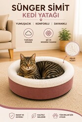 Glipet Sünger Simit Kedi Köpek Yatağı Pembe - Thumbnail