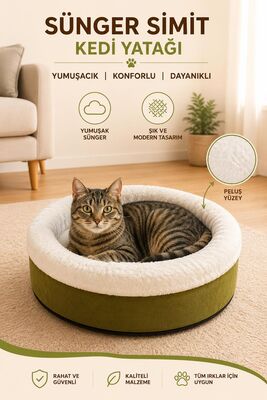 Glipet - Glipet Sünger Simit Kedi Köpek Yatağı Yeşil