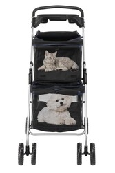 Glipet Twingo Çift Kabinli Kedi Köpek Arabası 68x52x102 Cm - Thumbnail