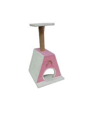Glipet - Glipet Üçgen Ev Şekilli Kedi Tırmalaması 70 X 40 Cm Sarı-Bej
