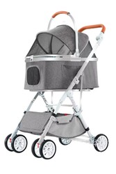 Glipet York Kedi Köpek Arabası 49x67x101 Cm Gri - Thumbnail