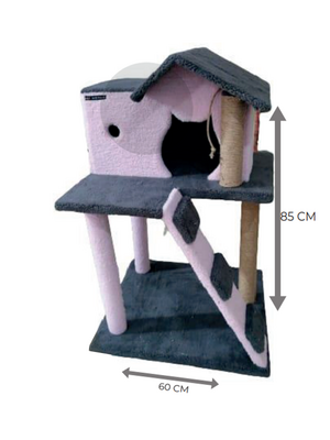 Glipet - Glipet Yuvalı Kedi Tırmalama Standı 85 x 65 Cm Pembe -Beyaz