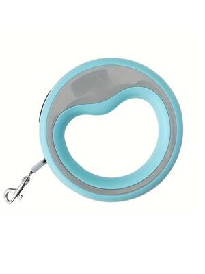 Glipet - Glipet Yuvarlak Şeritli Otomatik Köpek Gezdirme Tasması 2.5 Metre 20 Kg Mavi