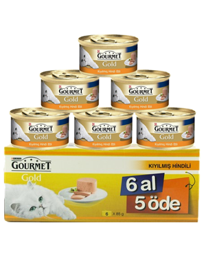 Gourmet - Gourmet Gold Kıyılmış Hindi Etli Kedi Konservesi 85 Gr-6 Al 5 Öde