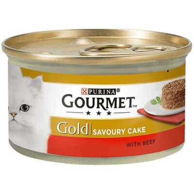Purina - Gourmet Gold Savoury Cake Sığır Etli Konserve Yetişkin Kedi Maması 85 Gr