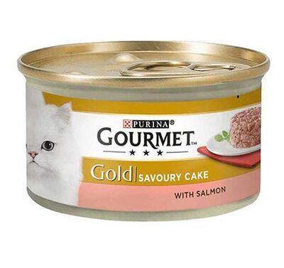 Purina - Gourmet Gold Savoury Cake Somonlu Yetişkin Kedi Konservesi 85Gr