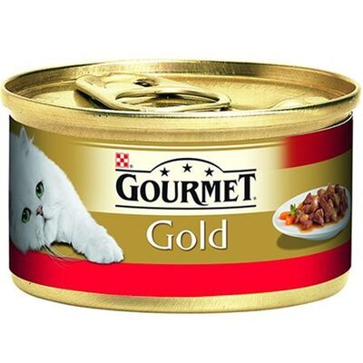 Purina - Gourmet Gold Soslu Parça Sığır Etli Kedi Konservesi 85gr