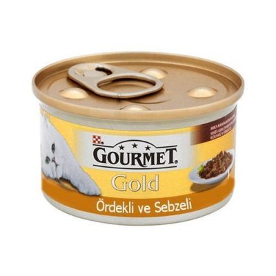 Gourmet - Gourmet Gold Kıyılmış Ördek-Sebze Yetişkin Kedi Konservesi 85 Gr