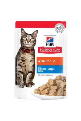 Hills - Hills Chunks & Gravy Okyanus Balıklı Kedi Konservesi 85 Gr 12 ADET