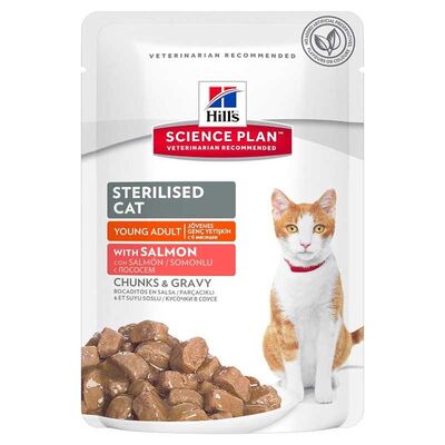 Hills - Hills Chunks & Gravy Somonlu Kısırlaştırılmış Kedi Konservesi 85 Gr