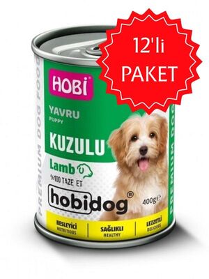 HOBİ - HOBİ Hobidog Kuzu Etli Yavru Köpek Konservesi 400 gr 12'li Paket