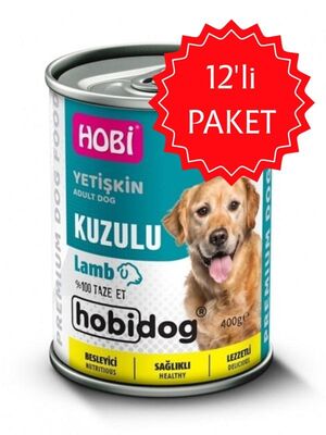 HOBİ - Hobi Hobidog Kuzu Etli Yetişkin Köpek Konservesi 400 gr 12'li Paket