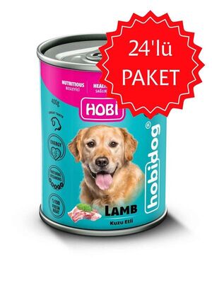 HOBi - Hobi Hobidog Kuzu Etli Yetişkin Köpek Konservesi 400 gr 24'lü Paket