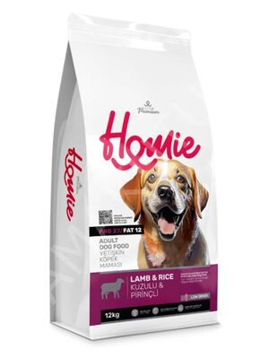 Homie - Homie Düşük Tahıllı Kuzulu Ve Pirinçli Yetişkin Köpek Maması 12 kg