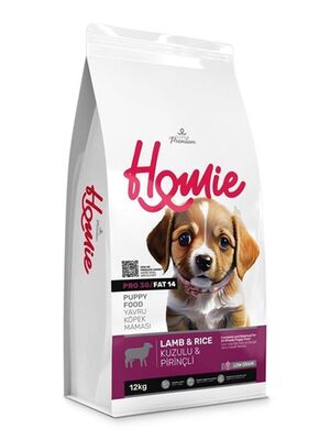 Homie - Homie Düşük Tahıllı Kuzu Pirinçli Yavru Köpek Maması 12 Kg