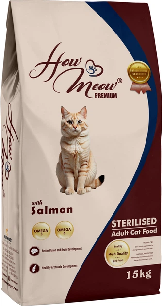 How Meow - How Meow Somonlu Kısırlaştırılmış Kedi Maması 15 Kg
