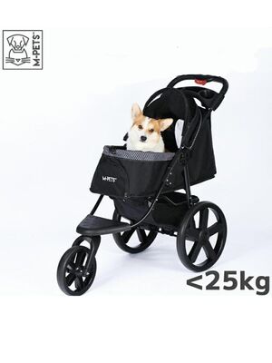 M Pets - M-Pets 3 Tekerli Pusetli Kedi Köpek Arabası Siyah