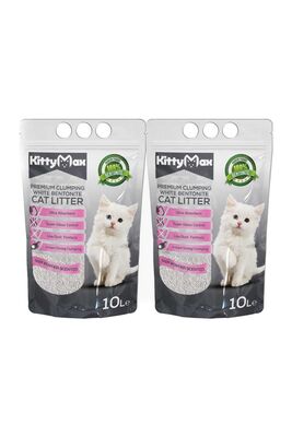 Kittymax - Kittymax Bebek Pudrası Kokulu İnce Taneli Bentonit Kedi Kumu 10 Lt - 2 Adet